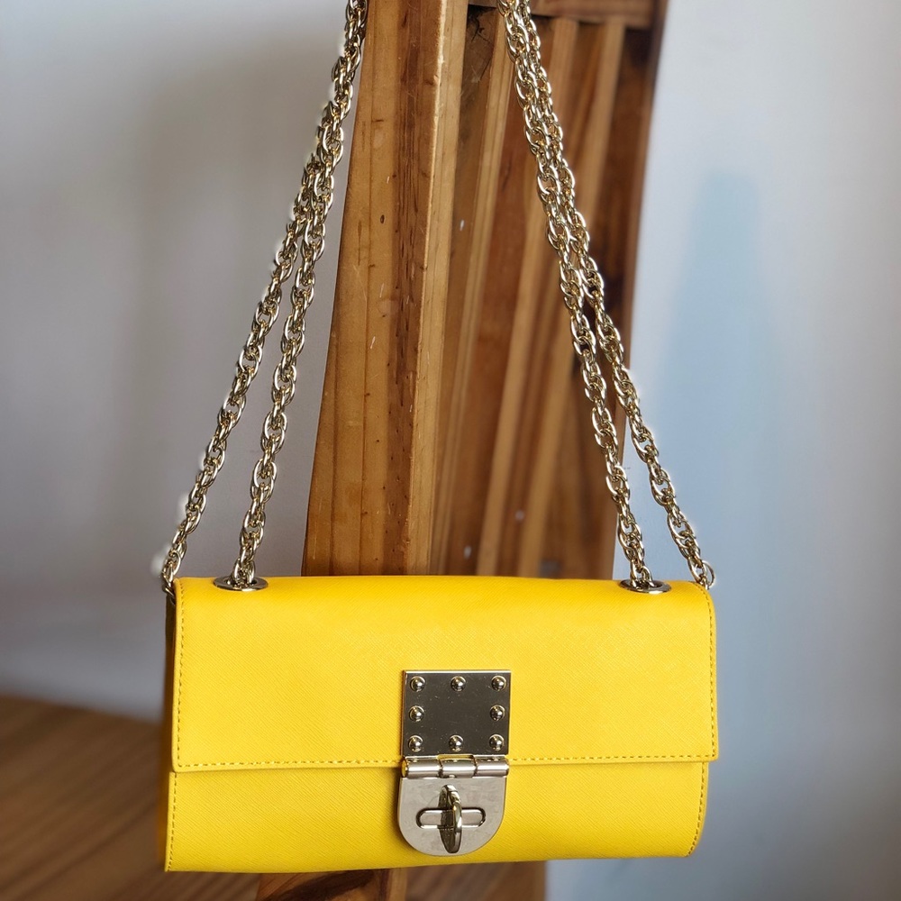 Badgley Mischka Saffiano Leather Handbag - Picture 5 of 8